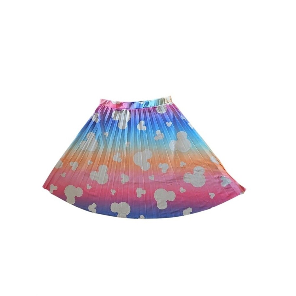 Disney Mickey Mouse Rainbow Ombre Pleated Midi Skirt Women’s 4X Plus Size